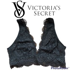 Victoria’s Secret Black Lace Bralette, Large